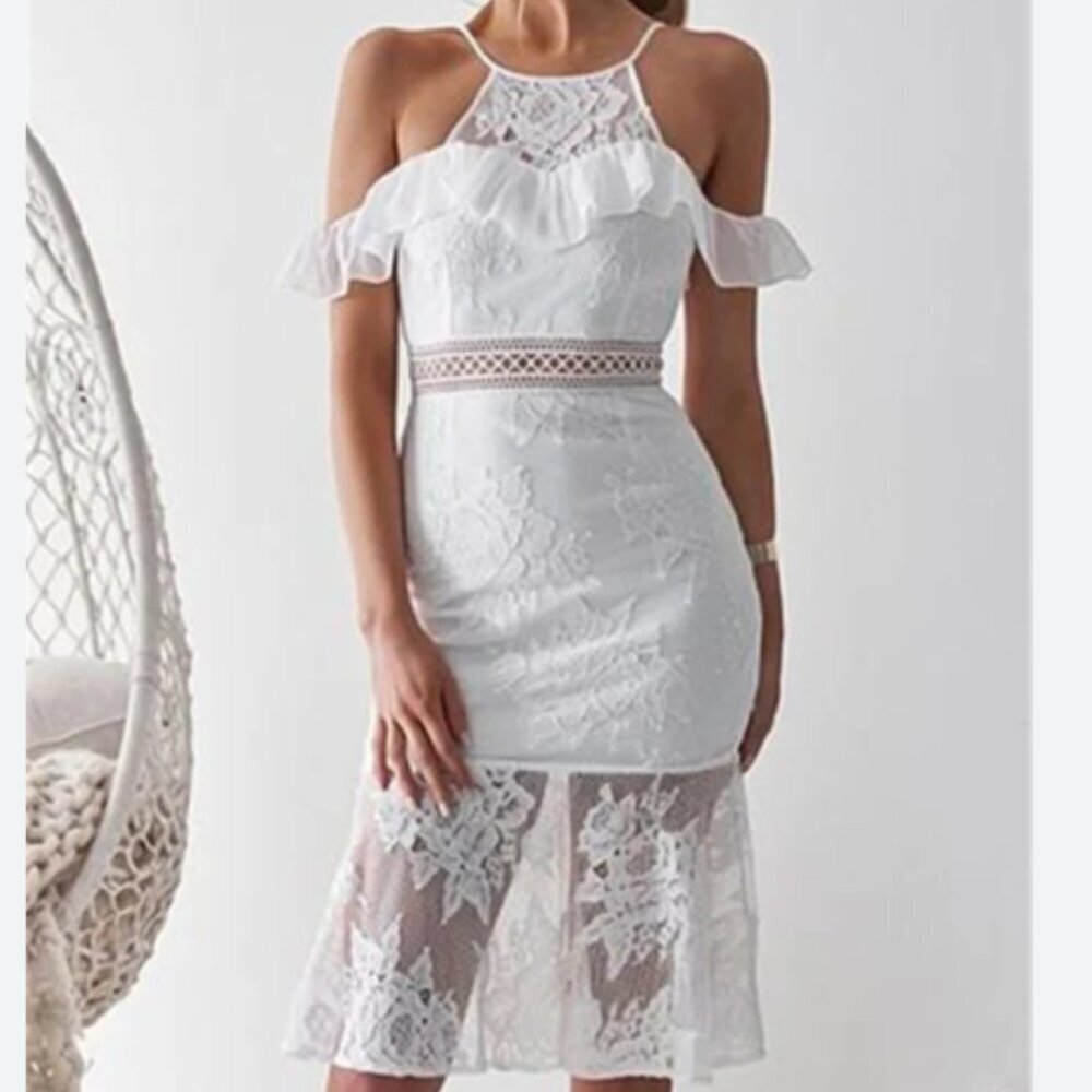 NWT Two Sisters the Label White Lace Dress Size 8